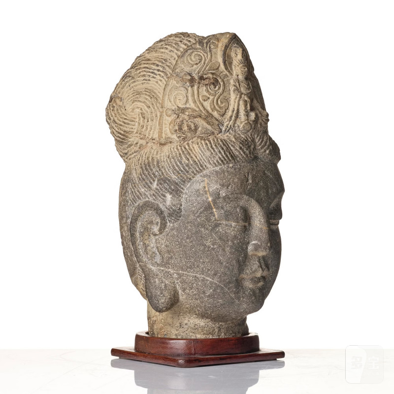 A large well sculptured head of Guanyin, - 图6